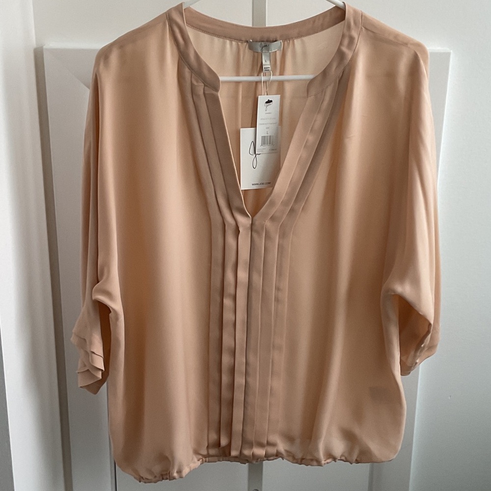 Joie Marru 100% Silk Blouse Dusty Pink Sand Large